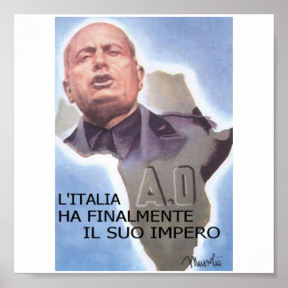 Mussolini Italiaans Oost-Afrika Poster