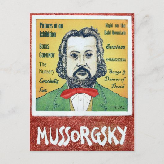 Mussorgsky Briefkaart (Voorkant)