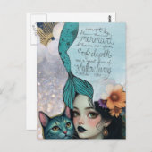 Must Be a Mermaid Mixed Media Collage Briefkaart (Voorkant / Achterkant)
