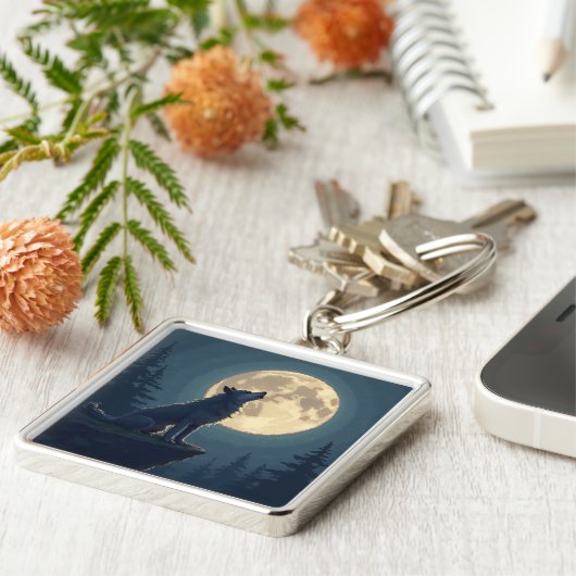Must-Have! Moonlight Wolf Keychain Full of Emotion (Zijkant)