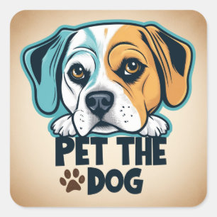 Must Pet Dog Vierkante Sticker