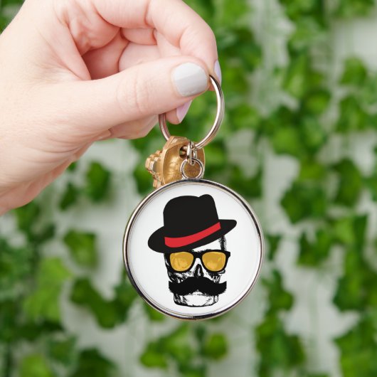 Mustach calavera met stijl sleutelhanger (Hand)