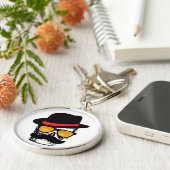 Mustach calavera met stijl sleutelhanger (Zijkant)