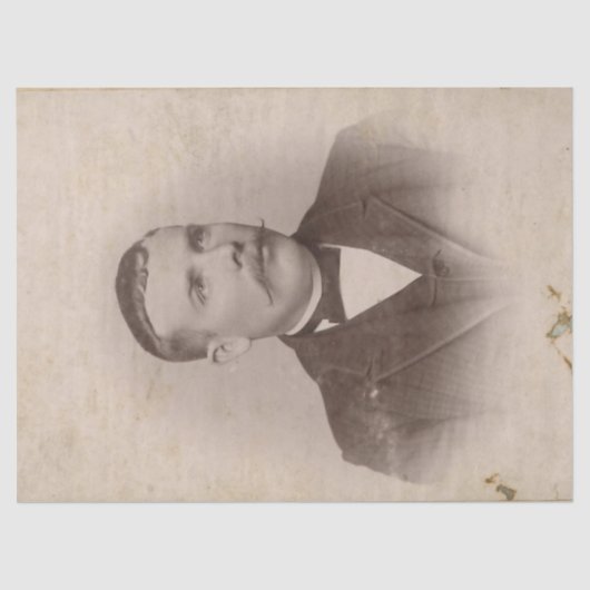 Mustach Man Junk Journal Element Sheet Tissuepapier (Voorkant)