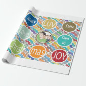 Mustache 1e Kerstmis Hipster gepersonaliseerde fot Cadeaupapier (Uitgerold)