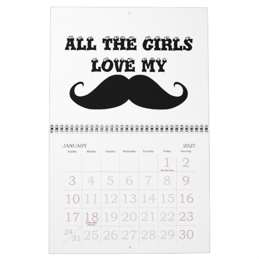 Mustache 2013 kalender (Jan 2027)