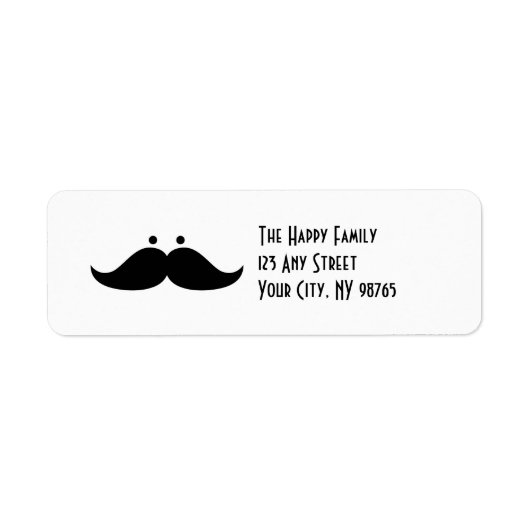 Mustache Adresetiketten Funny Mustache Humor Etiket (Voorkant)