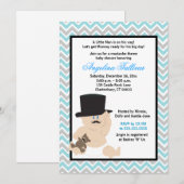 Mustache Baby Baby shower Uitnodiging (Voorkant / Achterkant)