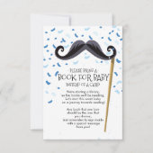 Mustache Baby shower Boek voor Baby Kaart (Voorkant)