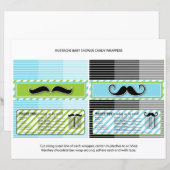 Mustache Baby shower Chocolade Bar wrappers (Voorkant / Achterkant)