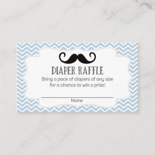 Mustache Baby shower Diaper Raffle Tickets Informatiekaartje