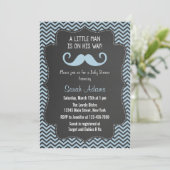 Mustache Baby shower Invitation Chalkboard Kaart (Staand voorkant)