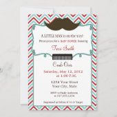 Mustache Baby shower Invitation for Little Man Kaart (Voorkant)