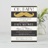 Mustache Baby shower Invitation - Little Man Kaart (Staand voorkant)
