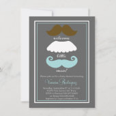 Mustache Baby shower Kaart (Voorkant)