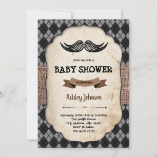 Mustache baby shower-kaart kaart
