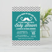 Mustache baby shower kleine mannen kaart (Staand voorkant)
