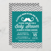 Mustache baby shower kleine mannen kaart (Voorkant / Achterkant)