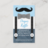 Mustache baby shower luier loterij ticket marine informatiekaartje (Voorkant)