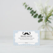 Mustache Baby shower Luier Raffle Tickets Informatiekaartje (Staand voorkant)
