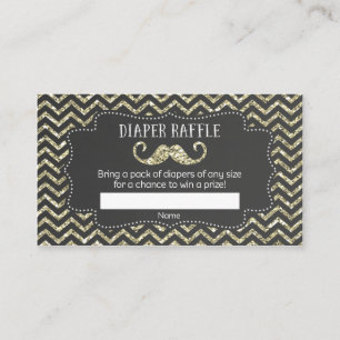 Mustache Baby shower Luier Raffle Tickets Informatiekaartje
