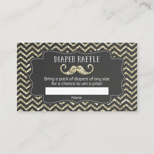 Mustache Baby shower Luier Raffle Tickets Informatiekaartje (Voorkant)
