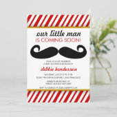 Mustache Baby shower Uitnodiging (Staand voorkant)