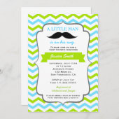Mustache Baby shower Uitnodiging (Voorkant / Achterkant)