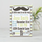 Mustache Baby shower Uitnodiging (Staand voorkant)