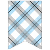 Mustache babyblauwe grijze douche decor vlaggetjes (Derde vlag)