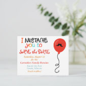 Mustache Balloon Family Reunion Save the Date Aankondigingskaart (Staand voorkant)