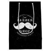 Mustache Barber Shop Barbershop Winkelen Medium Cadeauzakje (Achterkant)