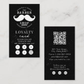 Mustache Barber Shop Haarstylist Loyalty Kaart Visitekaartje (Voorkant / Achterkant)