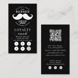 Mustache Barber Shop Haarstylist Loyalty Kaart Visitekaartje
