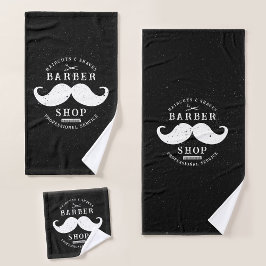Mustache Barber Shop Modern Haarstylist Barbershop Bad Handdoek