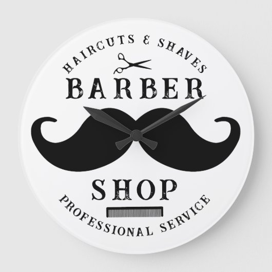 Mustache Barber Shop Modern Haarstylist Barbershop Grote Klok (Voorkant)
