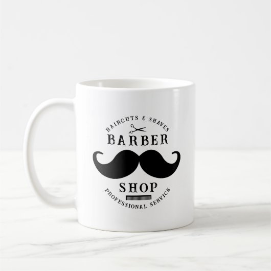 Mustache Barber Shop Modern Haarstylist Barbershop Koffiemok (Links)
