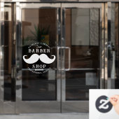 Mustache Barber Shop Modern Haarstylist Barbershop Raamsticker (Kantoordeur)