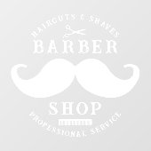Mustache Barber Shop Modern Haarstylist Barbershop Raamsticker (Vel)