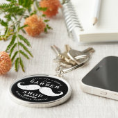 Mustache Barber Shop Modern Haarstylist Barbershop Sleutelhanger (Zijkant)