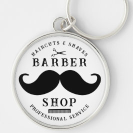 Mustache Barber Shop Modern Haarstylist Barbershop Sleutelhanger
