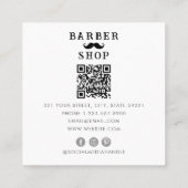 Mustache Barber Shop Modern Mannelijk Haarstylist Vierkante Visitekaartje (Achterkant)