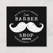 Mustache Barber Shop Modern Mannelijk Haarstylist Vierkante Visitekaartje (Voorkant)