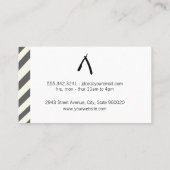 Mustache Barber Shop Pole Black Leather Visitekaartje (Achterkant)