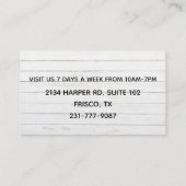 Mustache BarberThMED Visitekaartje (Achterkant)