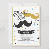Mustache Bash Boy Birthday Party Faux Glitter Kaart (Voorkant)
