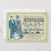 Mustache Bash Couples Baby shower Invitation Kaart (Voorkant)