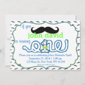 Mustache Bash eerste verjaardag uitnodiging (Voorkant)