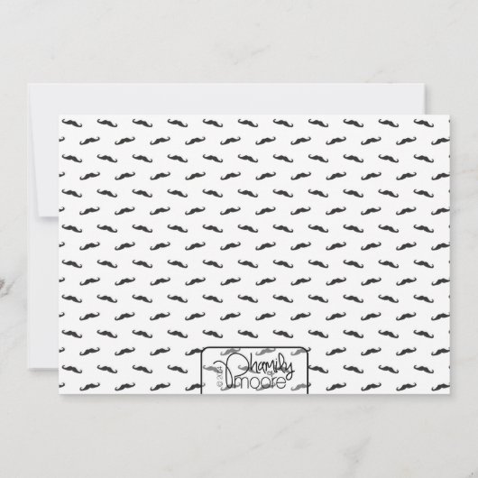 Mustache Bash eerste verjaardag uitnodiging (Achterkant)