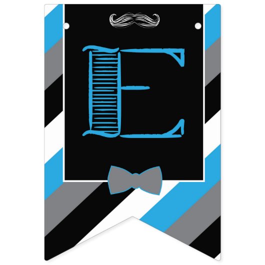 Mustache Bash - Little Man - Bunting - Banner (Tweede vlag)